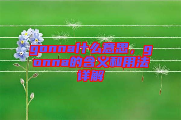 gonna什么意思，gonna的含義和用法詳解