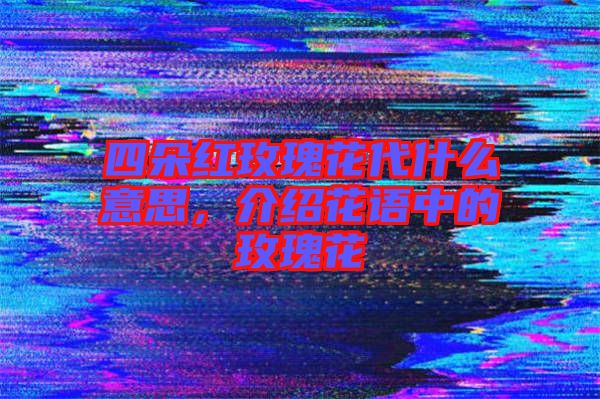 四朵紅玫瑰花代什么意思，介紹花語中的玫瑰花