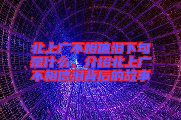 北上廣不相信淚下句是什么，介紹北上廣不相信淚背后的故事