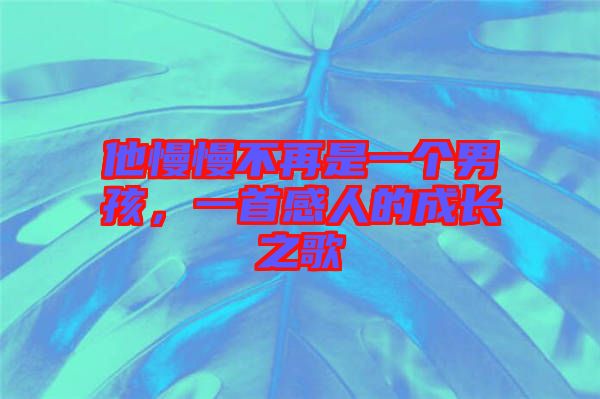 他慢慢不再是一個(gè)男孩，一首感人的成長(zhǎng)之歌