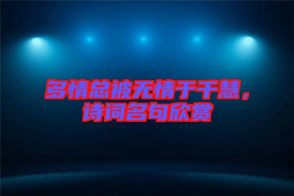 多情總被無(wú)情于千慧，詩(shī)詞名句欣賞