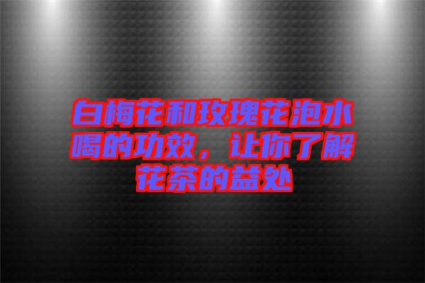 白梅花和玫瑰花泡水喝的功效，讓你了解花茶的益處