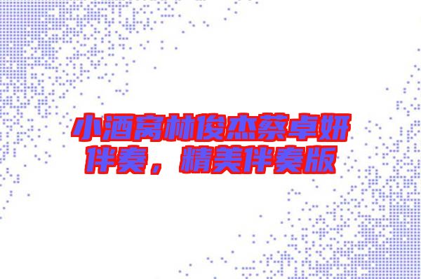 小酒窩林俊杰蔡卓妍伴奏，精美伴奏版
