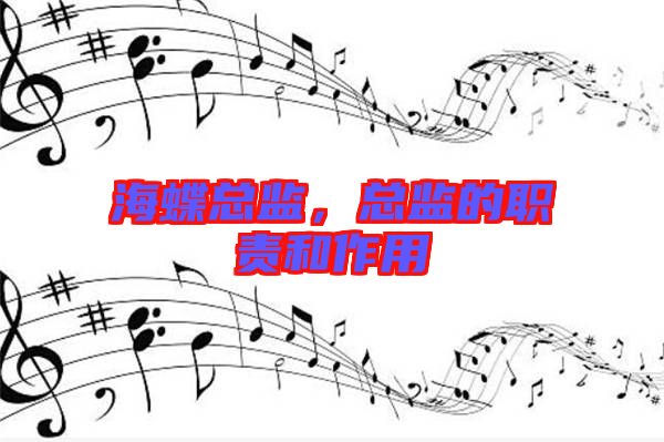 海蝶總監(jiān)，總監(jiān)的職責(zé)和作用