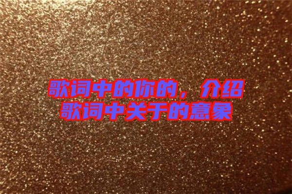 歌詞中的你的，介紹歌詞中關(guān)于的意象