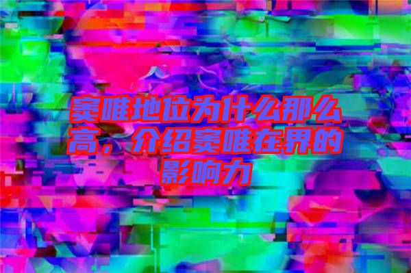 竇唯地位為什么那么高，介紹竇唯在界的影響力