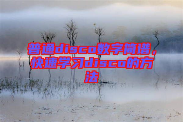 普通disco數(shù)字簡譜，快速學習disco的方法