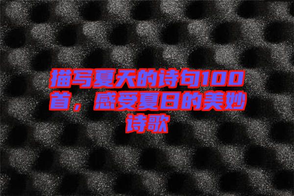 描寫夏天的詩句100首，感受夏日的美妙詩歌
