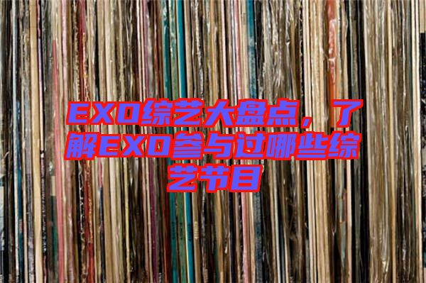 EXO綜藝大盤(pán)點(diǎn)，了解EXO參與過(guò)哪些綜藝節(jié)目