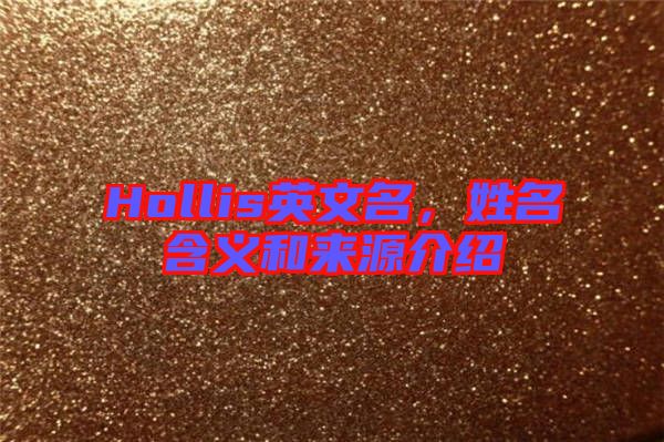 Hollis英文名，姓名含義和來源介紹