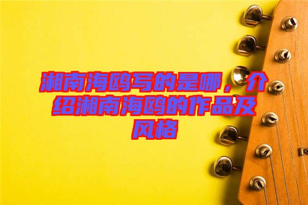 湘南海鷗寫(xiě)的是哪，介紹湘南海鷗的作品及風(fēng)格