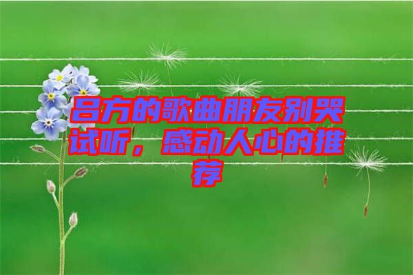 呂方的歌曲朋友別哭試聽，感動(dòng)人心的推薦