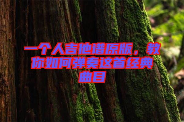 一個人吉他譜原版，教你如何彈奏這首經(jīng)典曲目
