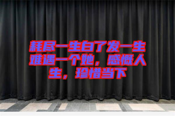 耗盡一生白了發(fā)一生難遇一個她，感慨人生，珍惜當下