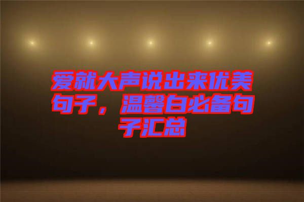 愛(ài)就大聲說(shuō)出來(lái)優(yōu)美句子，溫馨白必備句子匯總