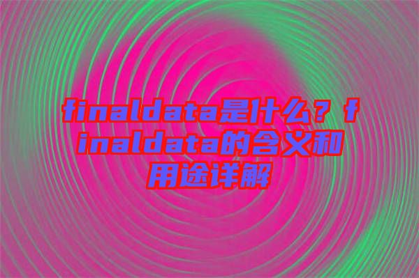 finaldata是什么？finaldata的含義和用途詳解