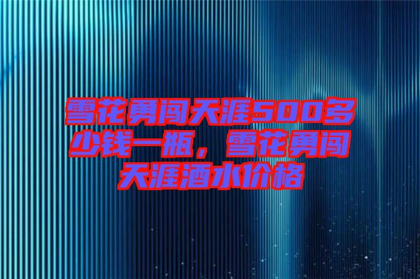 雪花勇闖天涯500多少錢一瓶，雪花勇闖天涯酒水價(jià)格