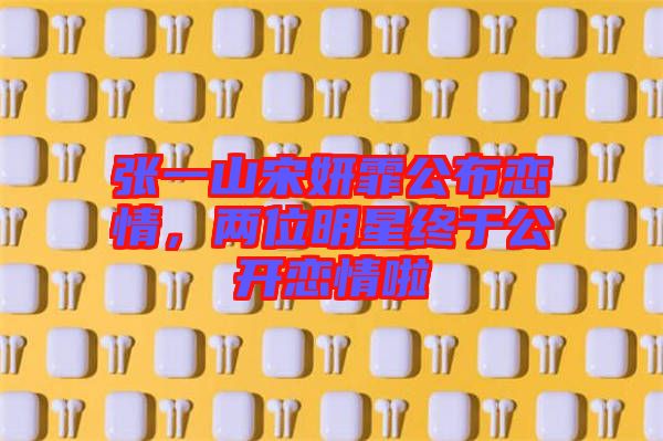 張一山宋妍霏公布戀情，兩位明星終于公開(kāi)戀情啦
