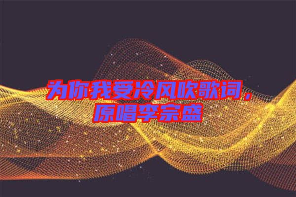 為你我受冷風(fēng)吹歌詞，原唱李宗盛