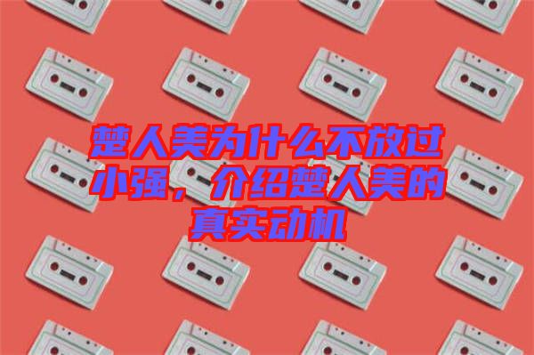 楚人美為什么不放過小強，介紹楚人美的真實動機