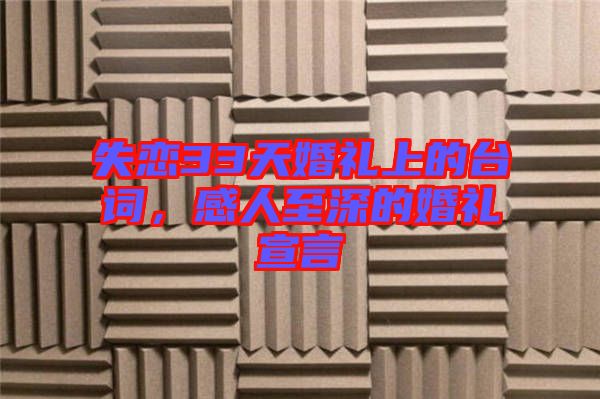 失戀33天婚禮上的臺詞，感人至深的婚禮宣言