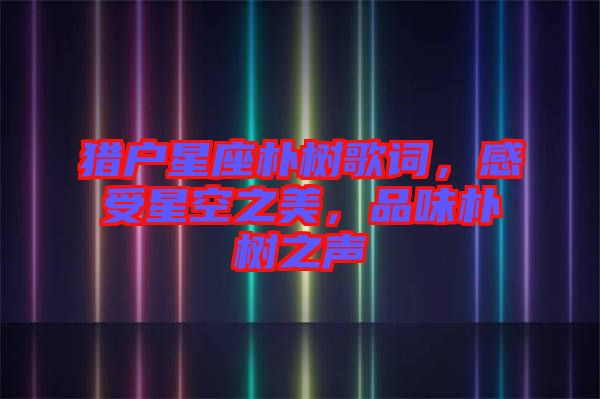 獵戶星座樸樹歌詞，感受星空之美，品味樸樹之聲