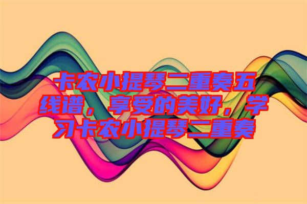 卡農(nóng)小提琴二重奏五線譜，享受的美好，學(xué)習(xí)卡農(nóng)小提琴二重奏