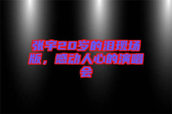 張宇20歲的淚現場版，感動人心的演唱會