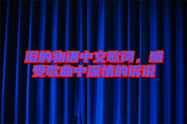 淚的物語中文歌詞，感受歌曲中深情的訴說