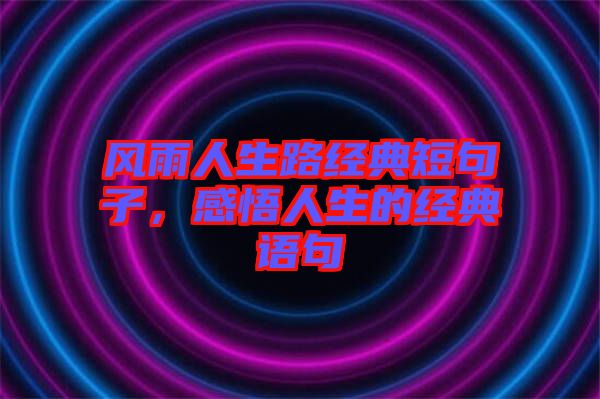 風(fēng)雨人生路經(jīng)典短句子，感悟人生的經(jīng)典語(yǔ)句
