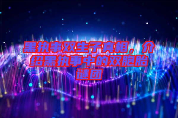 黑執(zhí)事雙生子真相，介紹黑執(zhí)事中的雙胞胎謎團(tuán)
