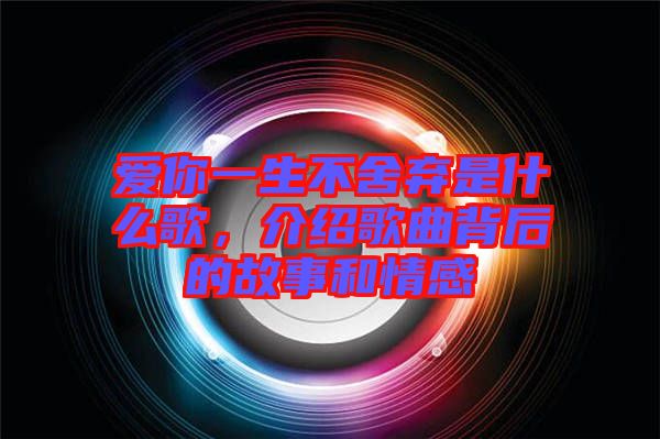 愛你一生不舍棄是什么歌，介紹歌曲背后的故事和情感