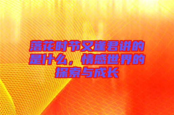 落花時(shí)節(jié)又逢君講的是什么，情感世界的探索與成長(zhǎng)