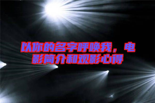 以你的名字呼喚我，電影簡介和觀影心得