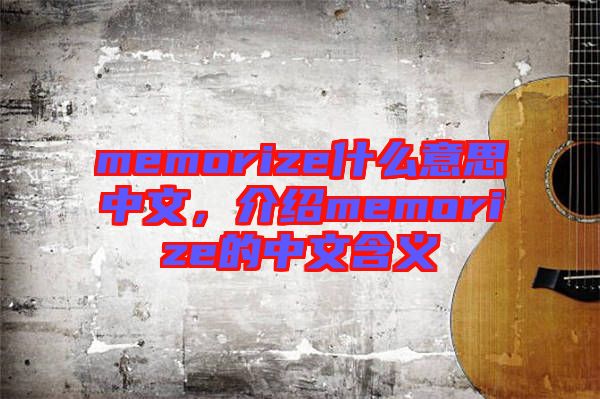 memorize什么意思中文，介紹memorize的中文含義