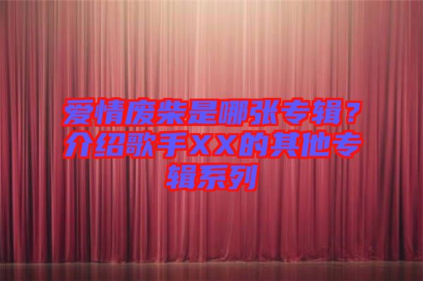 愛情廢柴是哪張專輯？介紹歌手XX的其他專輯系列