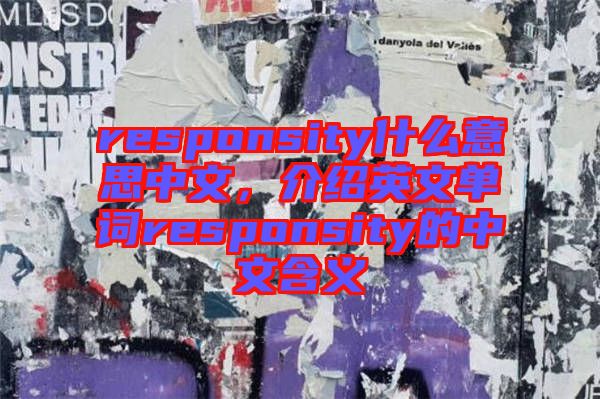 responsity什么意思中文，介紹英文單詞responsity的中文含義