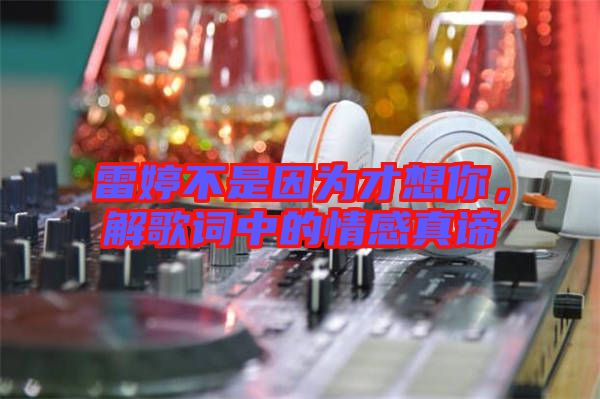 雷婷不是因為才想你，解歌詞中的情感真諦