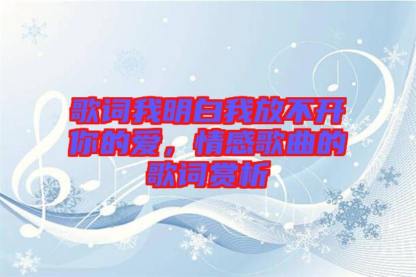 歌詞我明白我放不開(kāi)你的愛(ài)，情感歌曲的歌詞賞析