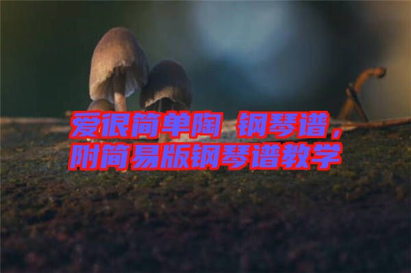 愛很簡單陶喆鋼琴譜，附簡易版鋼琴譜教學(xué)