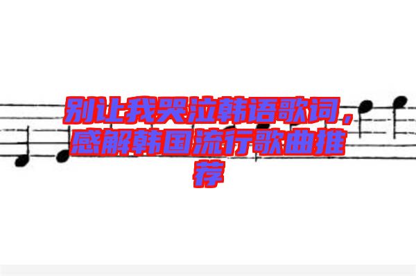 別讓我哭泣韓語歌詞，感解韓國流行歌曲推薦