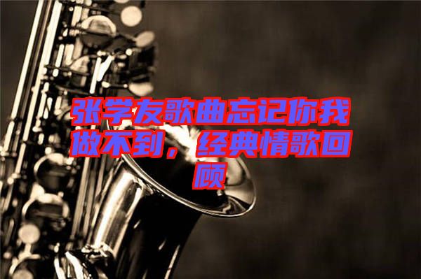 張學(xué)友歌曲忘記你我做不到，經(jīng)典情歌回顧