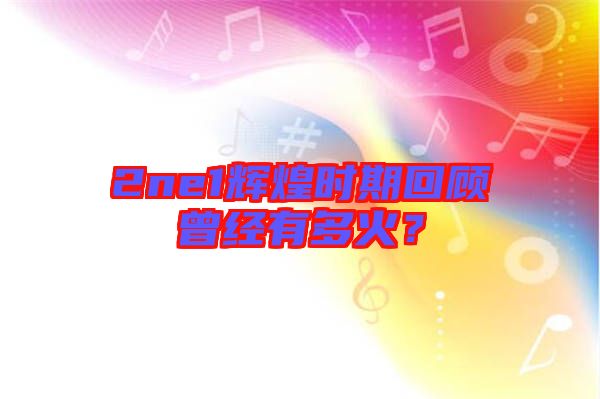 2ne1輝煌時(shí)期回顧曾經(jīng)有多火？