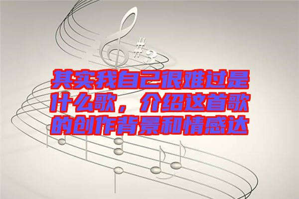 其實(shí)我自己很難過是什么歌，介紹這首歌的創(chuàng)作背景和情感達(dá)