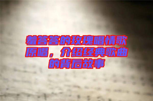 羞答答的玫瑰唱情歌原唱，介紹經典歌曲的背后故事