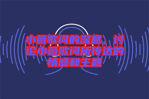 小薇歌詞的深意，討論小薇歌詞所傳達(dá)的情感和主題