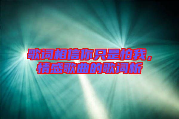 歌詞相信你只是怕我，情感歌曲的歌詞析
