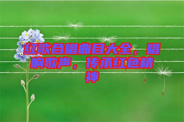 紅歌合唱曲目大全，唱響歌聲，傳承紅色精神