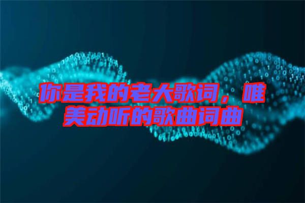 你是我的老大歌詞，唯美動聽的歌曲詞曲