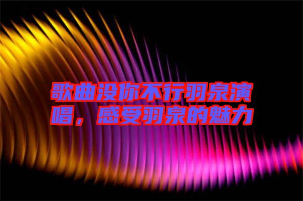 歌曲沒你不行羽泉演唱，感受羽泉的魅力